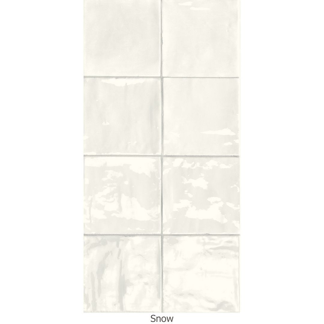 Tegola wall tile in snow or white